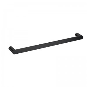 SS Round Matte Black 805 Single Towel Rail